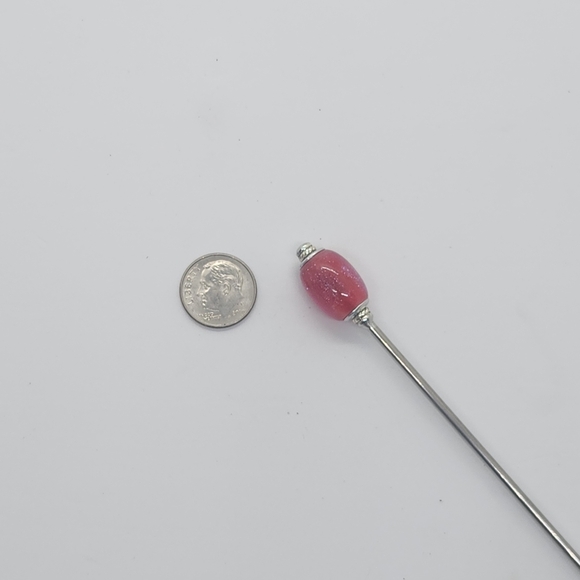 Glimmercore Crimson Spell  Stainless Steel Hair Stick Red Sparkle Charm Updo Pin - Picture 4 of 6